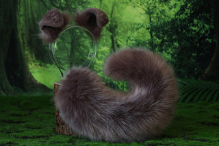 Faux fur shepherd dog tail and ear kemonomimi Shiba Inu dog ear and tail furry anime cosplay girl therian puppy ear and tail butt plug