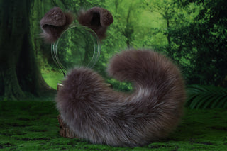 Faux fur shepherd dog tail and ear kemonomimi Shiba Inu dog ear and tail furry anime cosplay girl therian puppy ear and tail butt plug