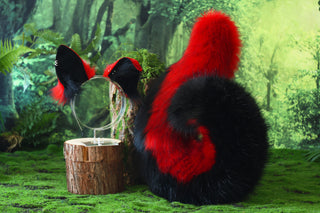 Red black faux fur shepherd dog tail and ear set Shiba Inu dog ear and tail anime cosplay therian puppy ear and tail puppy girl kemonomimi