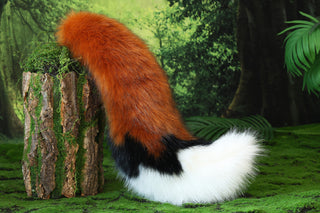 Brown white faux fur fox ear and tail butt plug wolf tail and ear cat tail and ear kitten ear and tail anime cosplay fox kemonomimi wolf therian petplay