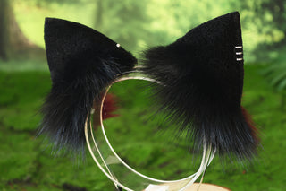 Wine Red white faux fur fox ear and tail butt plug wolf tail and ear cat tail and ear kitten ear and tail anime cosplay fox kemonomimi wolf therian petplay