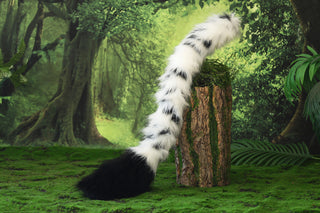 Faux fur cow ear and tail cow kemonomimi cow costume ear anime cosplay ear christmas gift cattle tail plug and ear therian Halloween gift furry