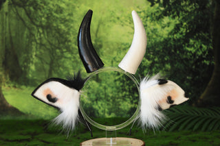 Faux fur cow ear and tail cow kemonomimi cow costume ear anime cosplay ear christmas gift cattle tail plug and ear therian Halloween gift furry