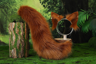 Fox tail and ear set realistic faux fur wolf ear and tail butt plug anime cosplay therian cat ear and tail kitten ears and tail kemonomimi furry ears