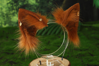 Fox tail and ear set realistic faux fur wolf ear and tail butt plug anime cosplay therian cat ear and tail kitten ears and tail kemonomimi furry ears