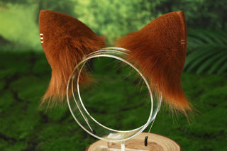 Fox tail and ear set realistic faux fur wolf ear and tail butt plug anime cosplay therian cat ear and tail kitten ears and tail kemonomimi furry ears
