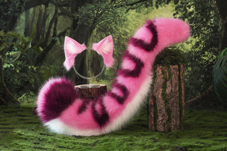 Raora panthera cosplay faux fur beeg cat ear and tail role play bengal cat ear and tail therian leopard cat kemonomimi halloween gift