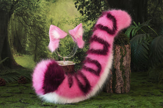 Raora panthera cosplay faux fur beeg cat ear and tail role play bengal cat ear and tail therian leopard cat kemonomimi halloween gift