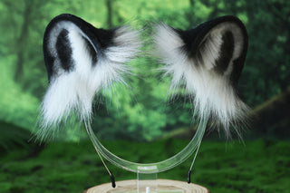 Faux fur black leopard ear and tail role play black panther ear and tail butt plug leopard therian leopard kemonomimi halloween gift anime cosplay fursuit