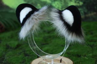Faux fur black leopard ear and tail role play black panther ear and tail butt plug leopard therian leopard kemonomimi halloween gift anime cosplay fursuit