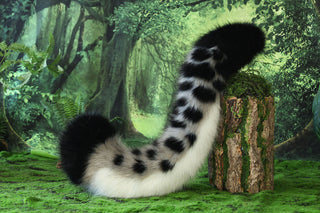 Faux fur black leopard ear and tail role play black panther ear and tail butt plug leopard therian leopard kemonomimi halloween gift anime cosplay fursuit