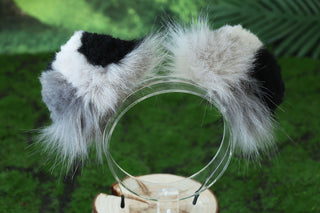 Gray calico Shepherd dog tail and ear faux fur Splicing Shiba Inu dog ear and tail anime cosplay therian puppy ear and tail butt plug dog kemonomimi
