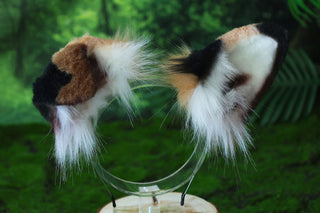 Brown calico Shepherd dog tail and ear faux fur Splicing Shiba Inu dog ear and tail butt plug puppy ear and tail dog kemonomimi anime cosplay therian