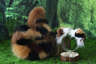 Brown calico Shepherd dog tail and ear faux fur Splicing Shiba Inu dog ear and tail butt plug puppy ear and tail dog kemonomimi anime cosplay therian