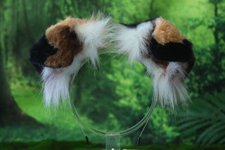 Brown calico Shepherd dog tail and ear faux fur Splicing Shiba Inu dog ear and tail butt plug puppy ear and tail dog kemonomimi anime cosplay therian