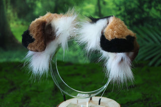 Brown calico Shepherd dog tail and ear faux fur Splicing Shiba Inu dog ear and tail butt plug puppy ear and tail dog kemonomimi anime cosplay therian