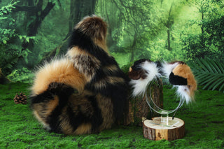 Calico Shepherd dog tail and ear brown faux fur Splicing Shiba Inu dog ear and tail butt plug puppy ear and tail dog kemonomimi anime cosplay therian