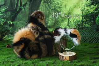 Calico Shepherd dog tail and ear brown faux fur Splicing Shiba Inu dog ear and tail butt plug puppy ear and tail dog kemonomimi anime cosplay therian