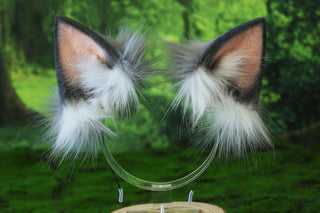Cheshire cat ear and tail butt plug tug tail - Alice In Wonderland turquoise stripes cheshire cat tail and ear cheshire cat cosplay therian kitten kemonomimi