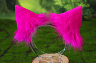 Rose red purple cheshire cat ear and tail butt plug tug tail - Alice In Wonderland turquoise stripes cheshire cat tail and ear cheshire cat cosplay therian kitten kemonomimi