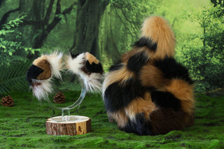 Calico faux fur shepherd dog tail butt plug and ear Splicing Shiba Inu dog ear and tail anime cosplay therian puppy ear tail dog girl kemonomimi puppy