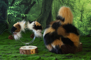 Calico faux fur shepherd dog tail butt plug and ear Splicing Shiba Inu dog ear and tail anime cosplay therian puppy ear tail dog girl kemonomimi puppy