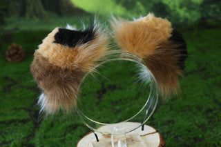 Calico faux fur shepherd dog tail butt plug and ear Splicing Shiba Inu dog ear and tail anime cosplay therian puppy ear tail dog girl kemonomimi puppy