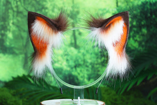 Faux fur red fox ear and tail butt plug wolf tail and ear cat tail and ear kitten ear and tail anime cosplay fox kemonomimi wolf therian petplay