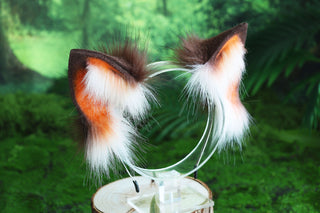Faux fur red fox ear and tail butt plug wolf tail and ear cat tail and ear kitten ear and tail anime cosplay fox kemonomimi wolf therian petplay