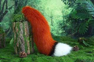 Faux fur red fox ear and tail butt plug wolf tail and ear cat tail and ear kitten ear and tail anime cosplay fox kemonomimi wolf therian petplay