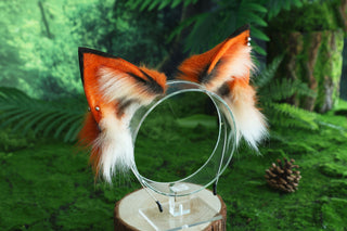 Faux fur red fox ear and tail butt plug wolf tail and ear cat tail and ear kitten ear and tail anime cosplay fox kemonomimi wolf therian petplay