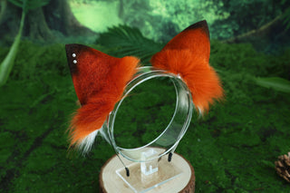 Faux fur red fox ear and tail butt plug wolf tail and ear cat tail and ear kitten ear and tail anime cosplay fox kemonomimi wolf therian petplay