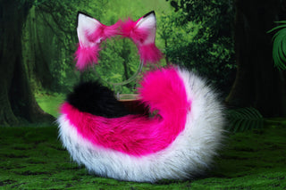 Husky dog ear and tail set puppy ear and tail butt plug set animal cosplay puppy play petplay dog ear and dog tail set puppy tail and ear kemonomimi