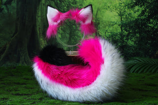 Husky dog ear and tail set puppy ear and tail butt plug set animal cosplay puppy play petplay dog ear and dog tail set puppy tail and ear kemonomimi