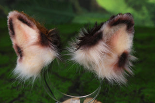 Hypermotion dog tail sleeve and ears red merle border collies dog ear and tail covers faux fur anime cosplay puppy ear and tail kemonomimi