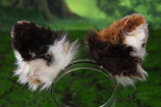 Hypermotion dog tail sleeve and ears red merle border collies dog ear and tail covers faux fur anime cosplay puppy ear and tail kemonomimi