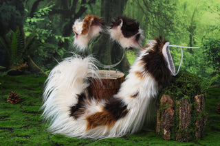 Hypermotion dog tail sleeve and ears red merle border collies dog ear and tail covers faux fur anime cosplay puppy ear and tail kemonomimi