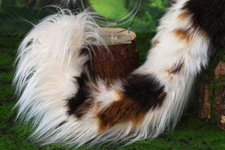 Hypermotion dog tail sleeve and ears red merle border collies dog ear and tail covers faux fur anime cosplay puppy ear and tail kemonomimi