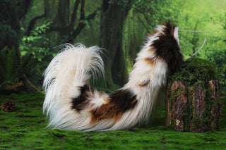 Hypermotion dog tail sleeve and ears red merle border collies dog ear and tail covers faux fur anime cosplay puppy ear and tail kemonomimi