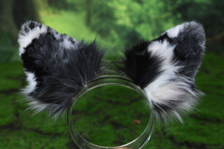 Hypermotion dog tail sleeve and ears blue merle border collies dog ear and tail covers faux fur anime cosplay puppy ear and tail kemonomimi