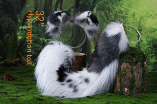 Hypermotion dog tail sleeve and ears blue merle border collies dog ear and tail covers faux fur anime cosplay puppy ear and tail kemonomimi