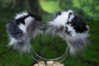 Hypermotion dog tail sleeve and ears blue merle border collies dog ear and tail covers faux fur anime cosplay puppy ear and tail kemonomimi