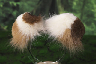 Hypermotion dog tail sleeve and ears faux fur calico dog ear and tail covers for hypermotion silicone tail anime cosplay puppy kemonomimi