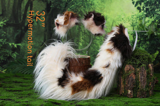 Hypermotion dog tail sleeve and ears red merle border collies dog ear and tail covers faux fur anime cosplay puppy ear and tail kemonomimi