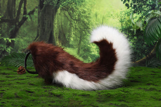 Hypermotion dog tail sleeve for for hypermotion silicone brown white faux fur puppy ear and tail covers anime cosplay kemonomimi ear therian