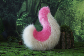 Pink beige Shepherd dog tail and ear faux fur Splicing Shiba Inu dog ear and tail butt plug anime cosplay therian puppy ear and tail dog kemonomimi