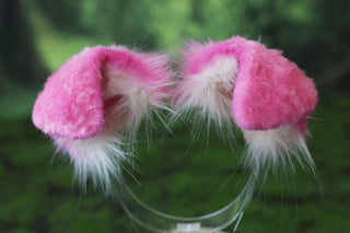 Pink beige Shepherd dog tail and ear faux fur Splicing Shiba Inu dog ear and tail butt plug anime cosplay therian puppy ear and tail dog kemonomimi
