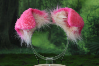 Pink white Shepherd dog tail and ear faux fur Splicing Shiba Inu dog ear and tail butt plug anime cosplay therian puppy ear and tail dog kemonomimi