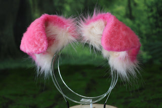 Pink white Shepherd dog tail and ear faux fur Splicing Shiba Inu dog ear and tail butt plug anime cosplay therian puppy ear and tail dog kemonomimi