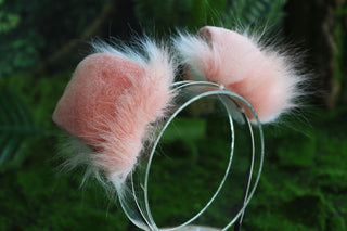 Pink white shepherd dog tail and ear set Shiba Inu dog ear and tail plug set animal cosplay petplay puppy ear and tail set kemonomimi puppy girl